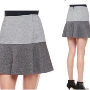Theory Color Block Pompom Wool Blend Mini Skirt Size 0